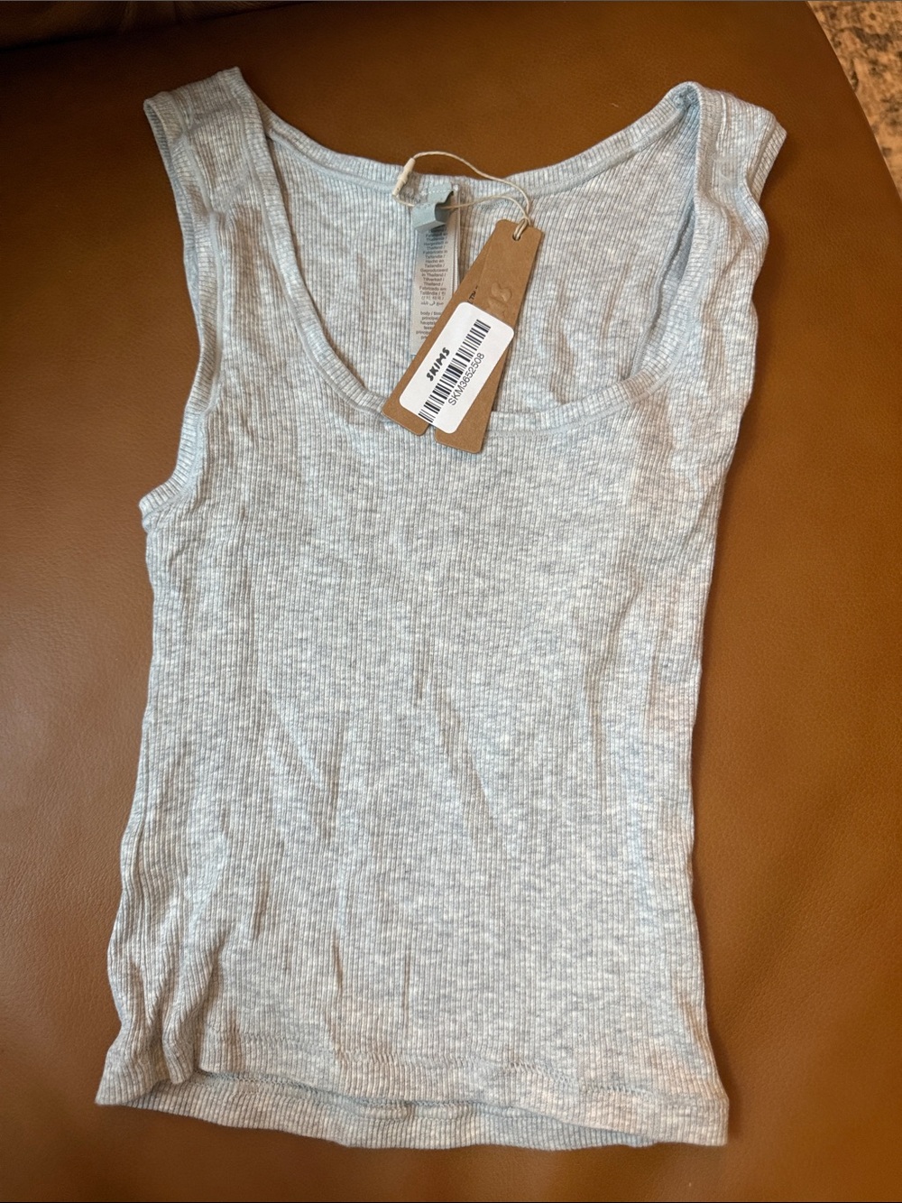 Skims Cotton Rib Tank Heather grey S (C4) NWT